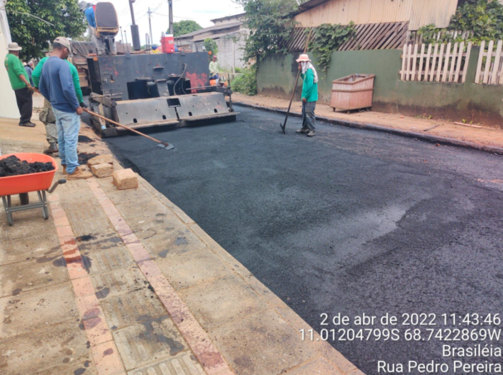O município está sendo beneficiado com 1500 metros de pavimentação. Foto: Cedida.