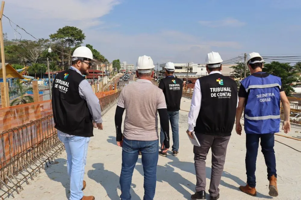 TCE-AC realiza visita técnica ao viaduto da AABB e reforça fiscalização da obra
